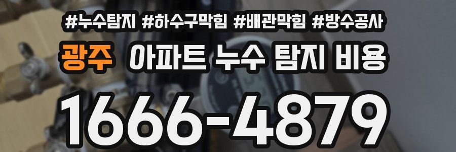 광주 아파트 누수 탐지 비용