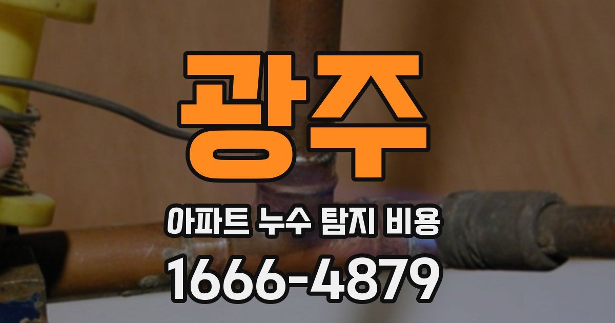 광주 아파트 누수 탐지 비용