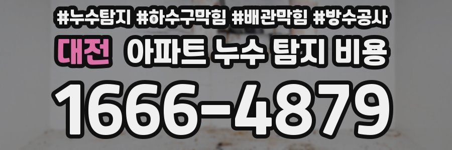 대전 아파트 누수 탐지 비용