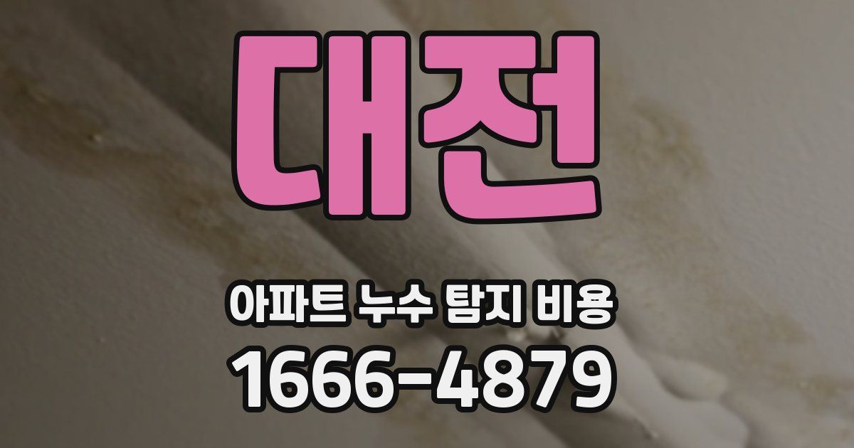 대전 아파트 누수 탐지 비용