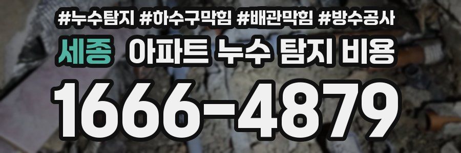 세종 아파트 누수 탐지 비용
