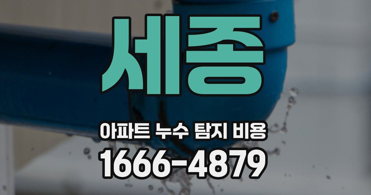 세종 아파트 누수 탐지 비용