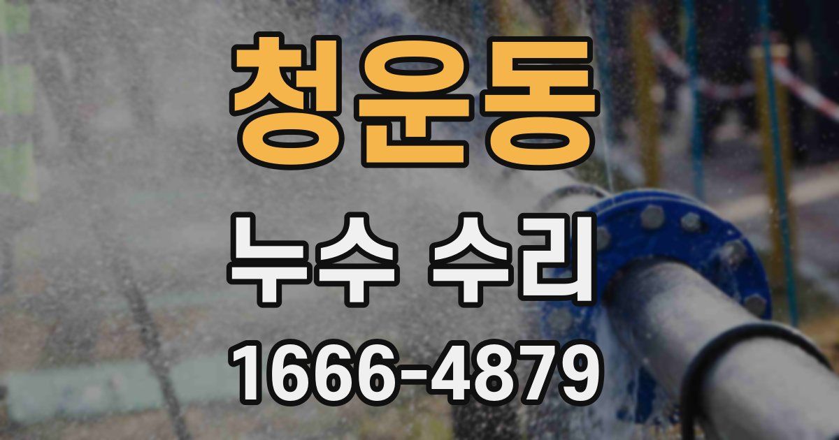 청운동 누수 수리