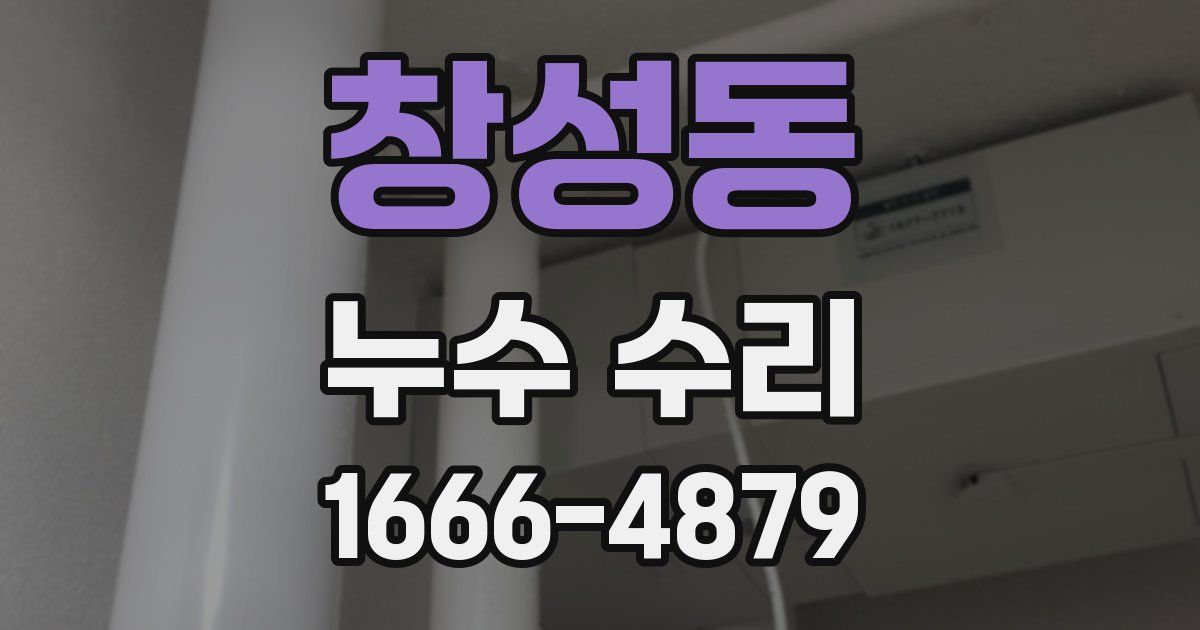 창성동 누수 수리