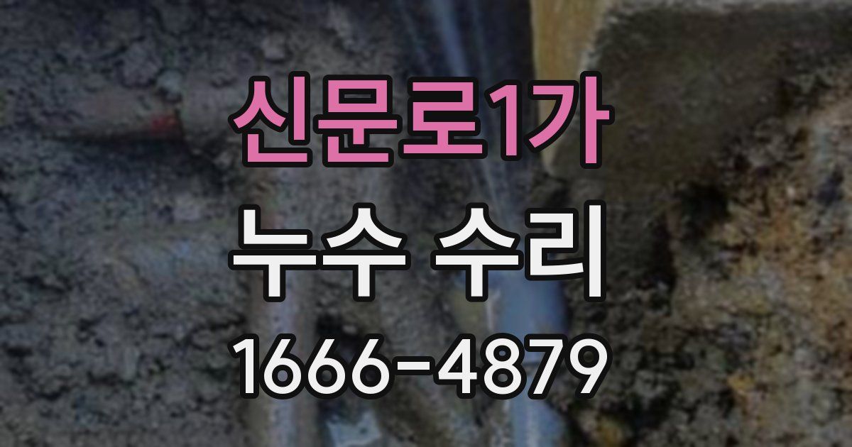신문로1가 누수 수리