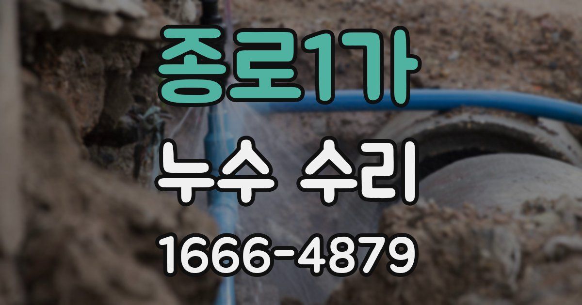 종로1가 누수 수리