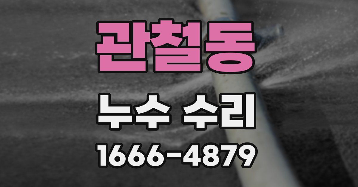 관철동 누수 수리