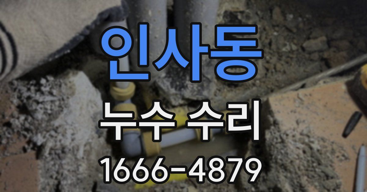 인사동 누수 수리