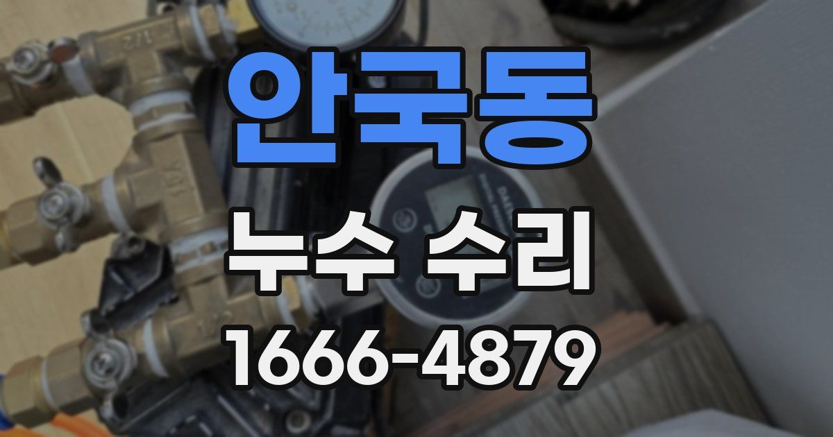 안국동 누수 수리