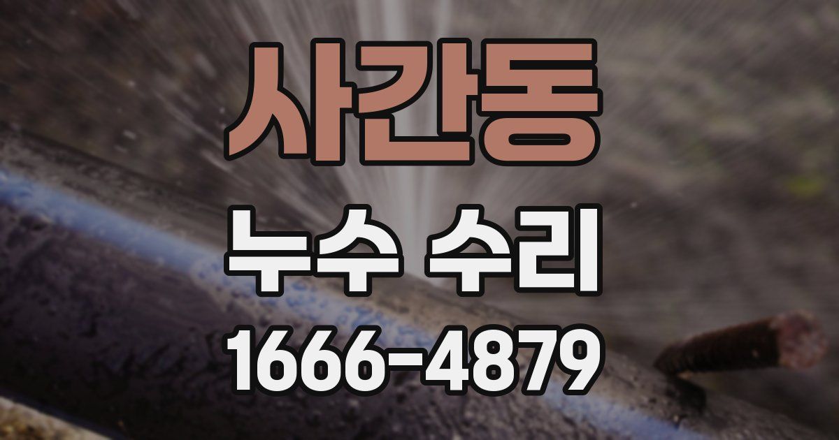 사간동 누수 수리