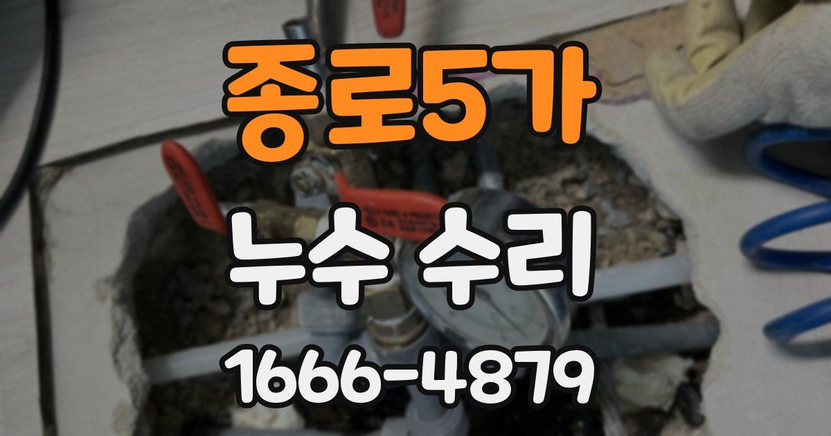 종로5가 누수 수리
