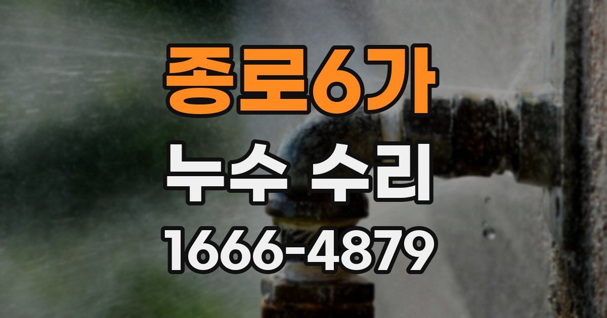 종로6가 누수 수리