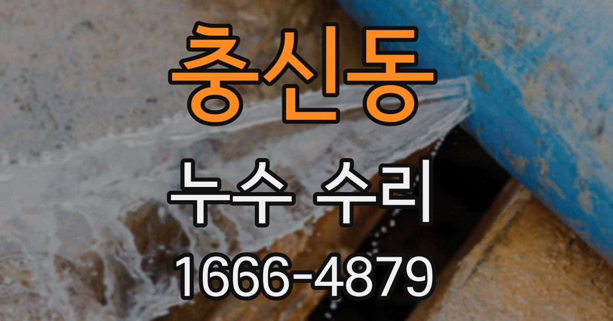 충신동 누수 수리