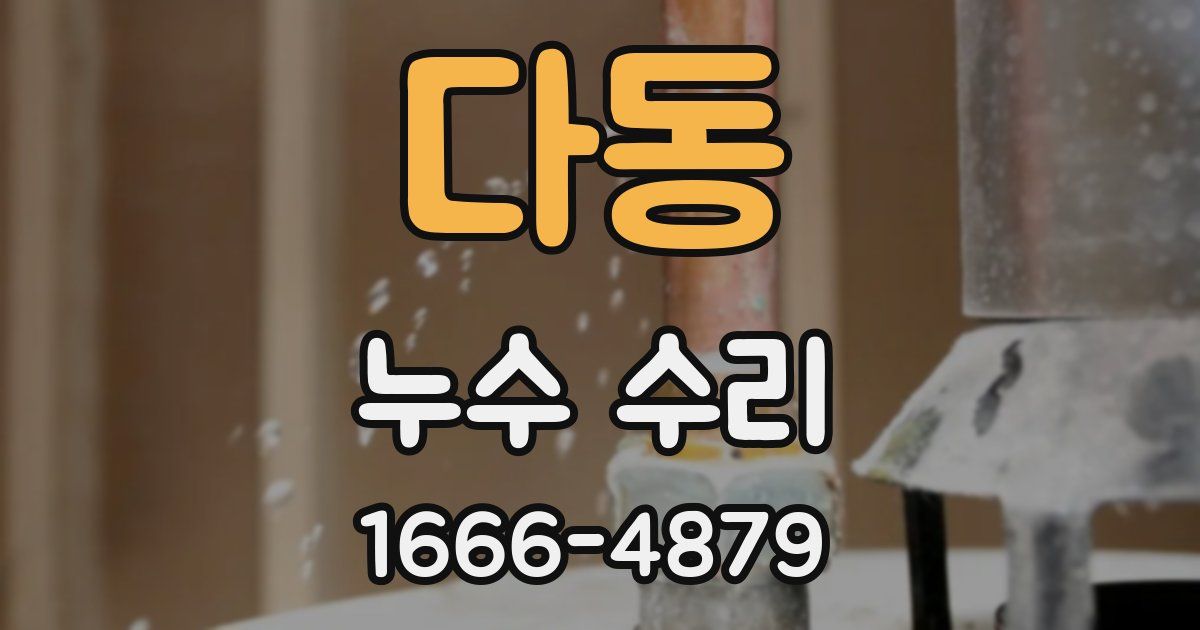 다동 누수 수리