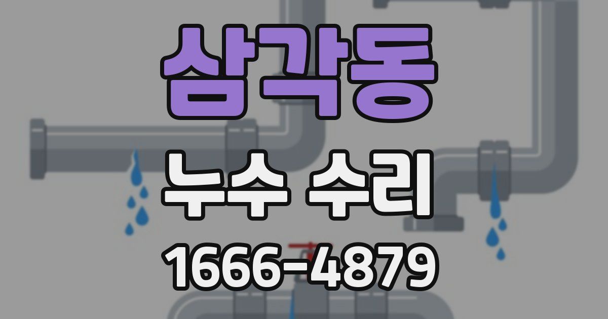 삼각동 누수 수리