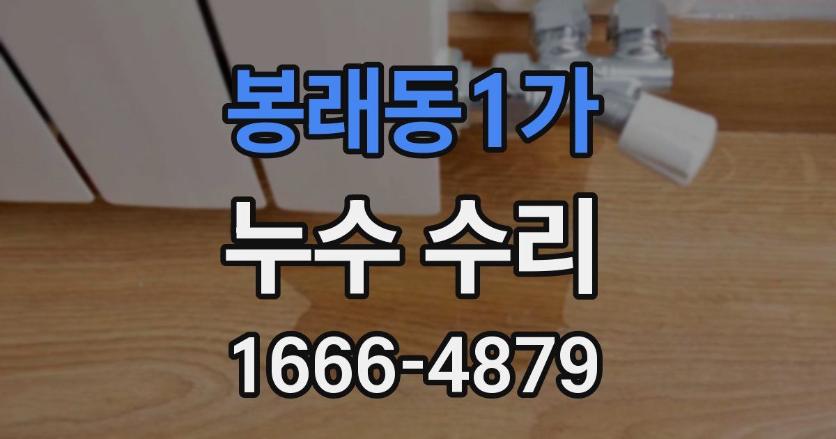 봉래동1가 누수 수리