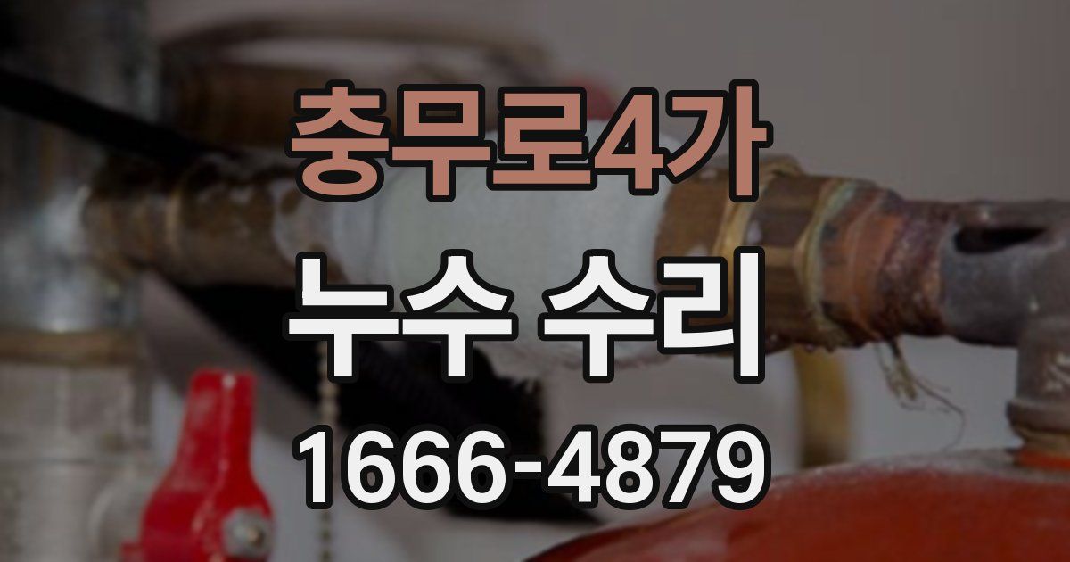 충무로4가 누수 수리
