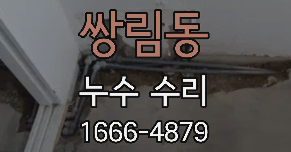 쌍림동 누수 수리