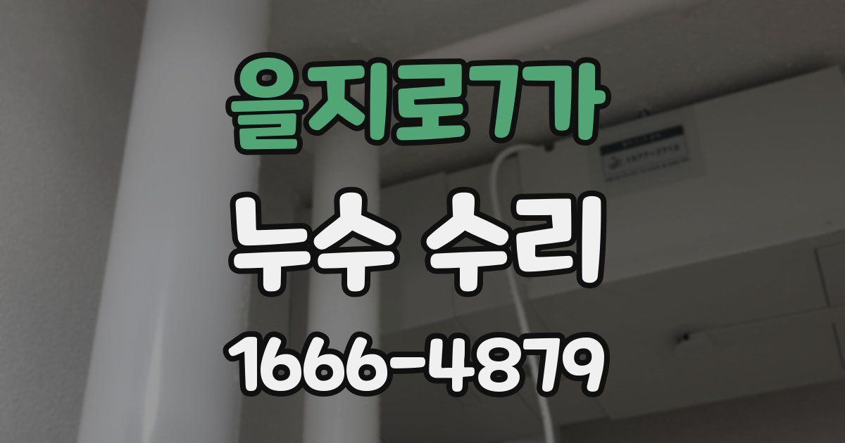 을지로7가 누수 수리
