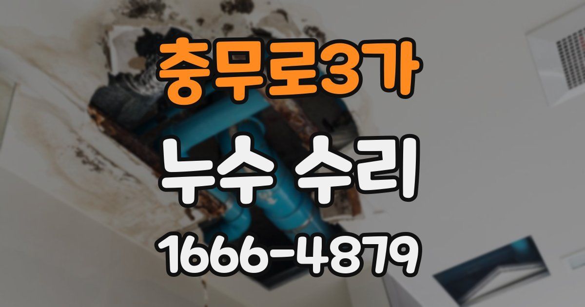 충무로3가 누수 수리