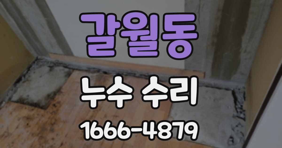 갈월동 누수 수리