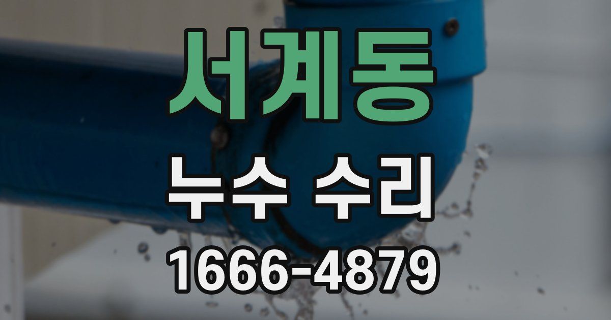 서계동 누수 수리