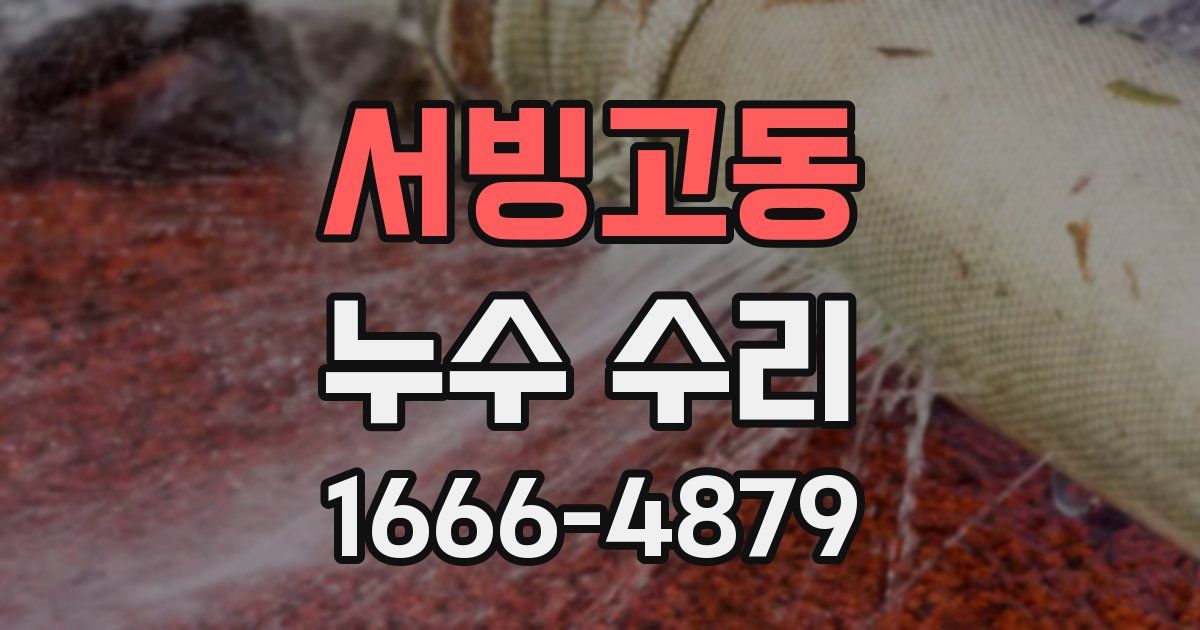 서빙고동 누수 수리