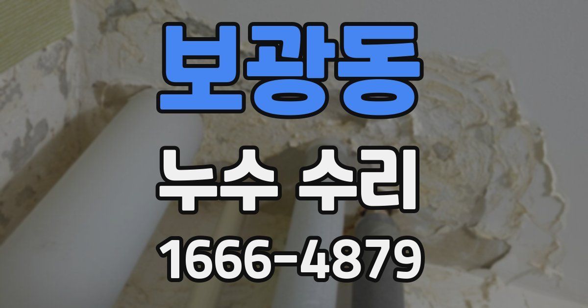 보광동 누수 수리