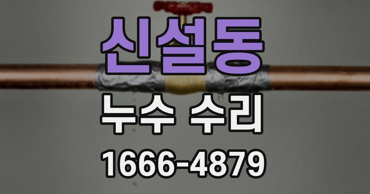 신설동 누수 수리