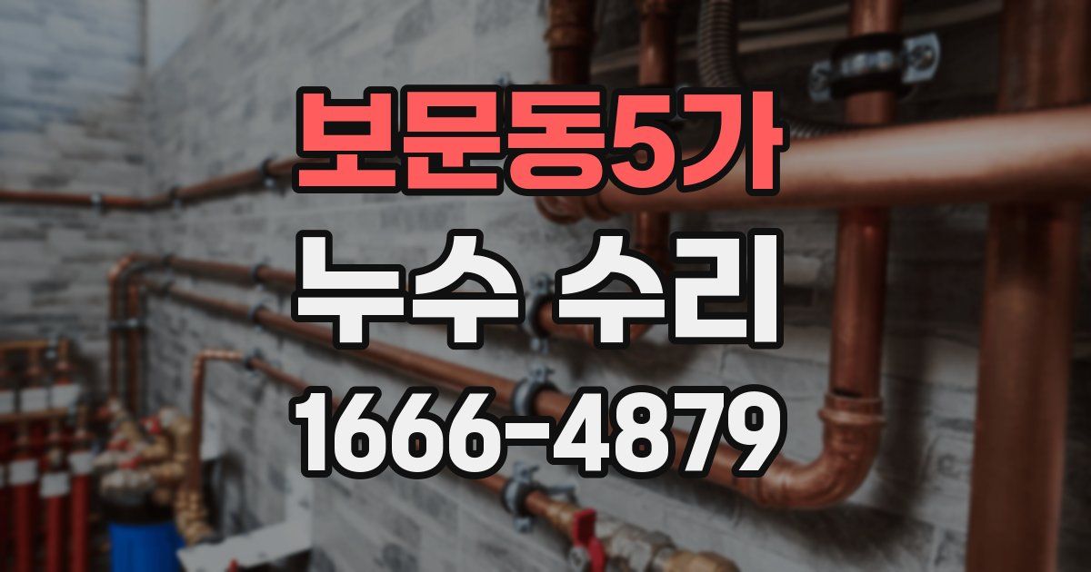 보문동5가 누수 수리
