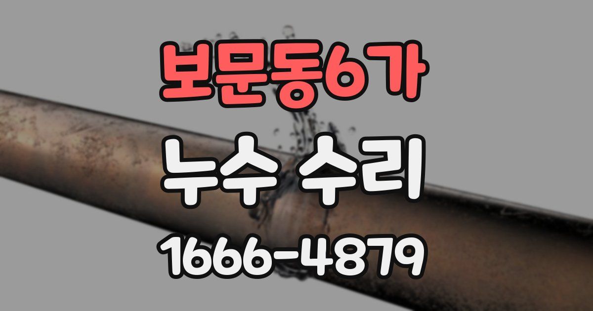 보문동6가 누수 수리