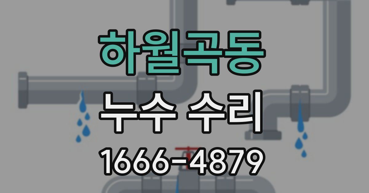 하월곡동 누수 수리