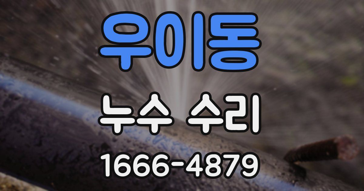 우이동 누수 수리