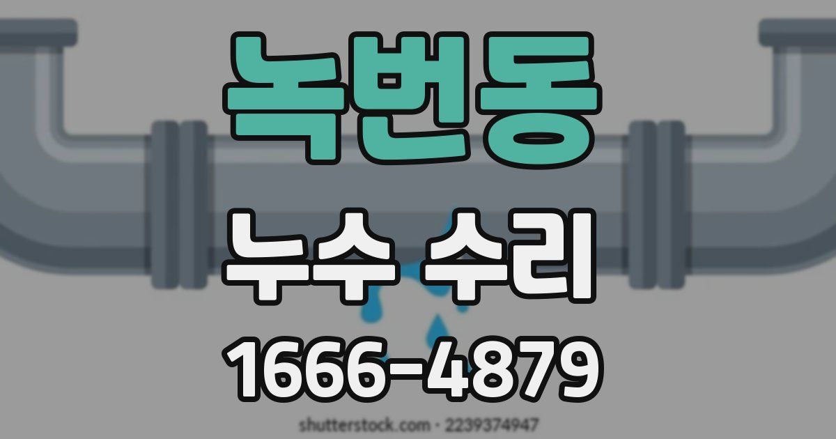 녹번동 누수 수리