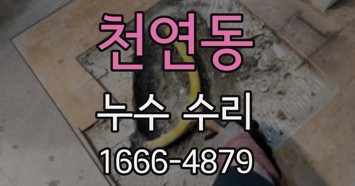 천연동 누수 수리