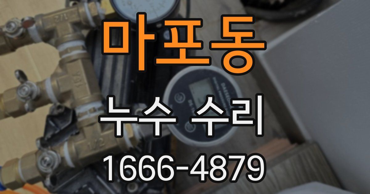 마포동 누수 수리