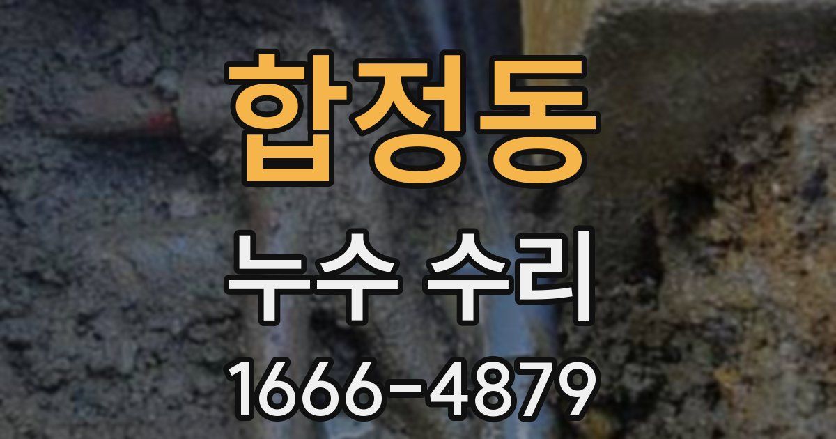 합정동 누수 수리
