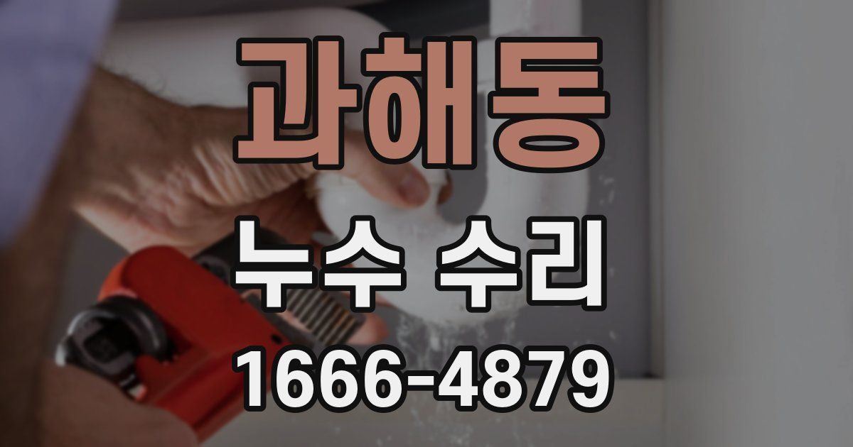 과해동 누수 수리