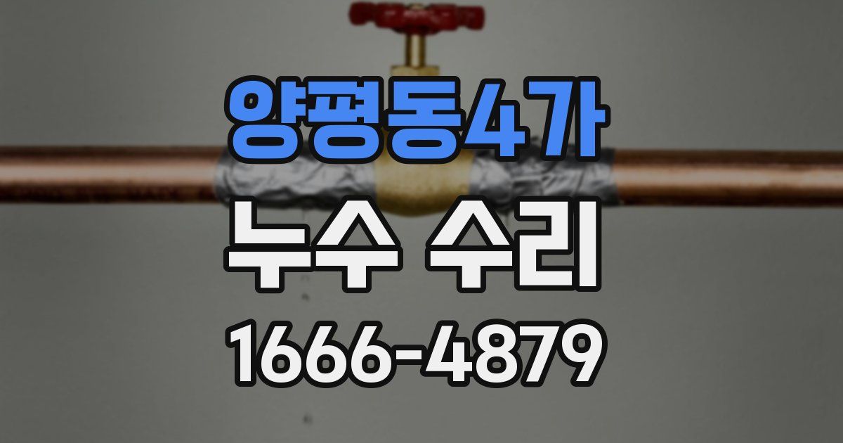 양평동4가 누수 수리