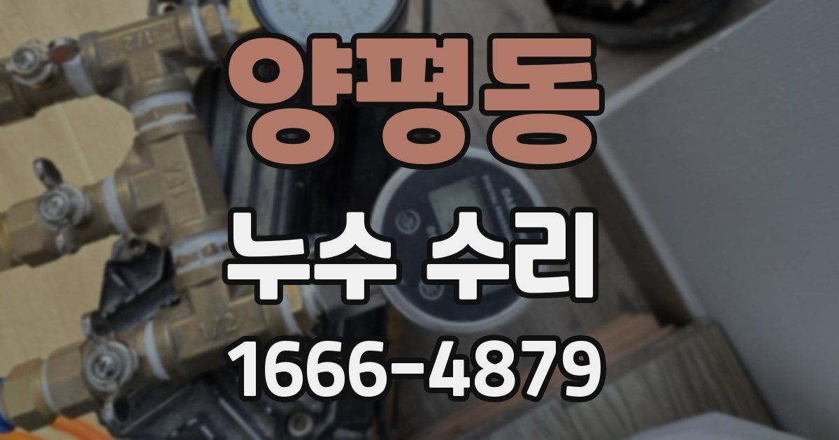 양평동 누수 수리