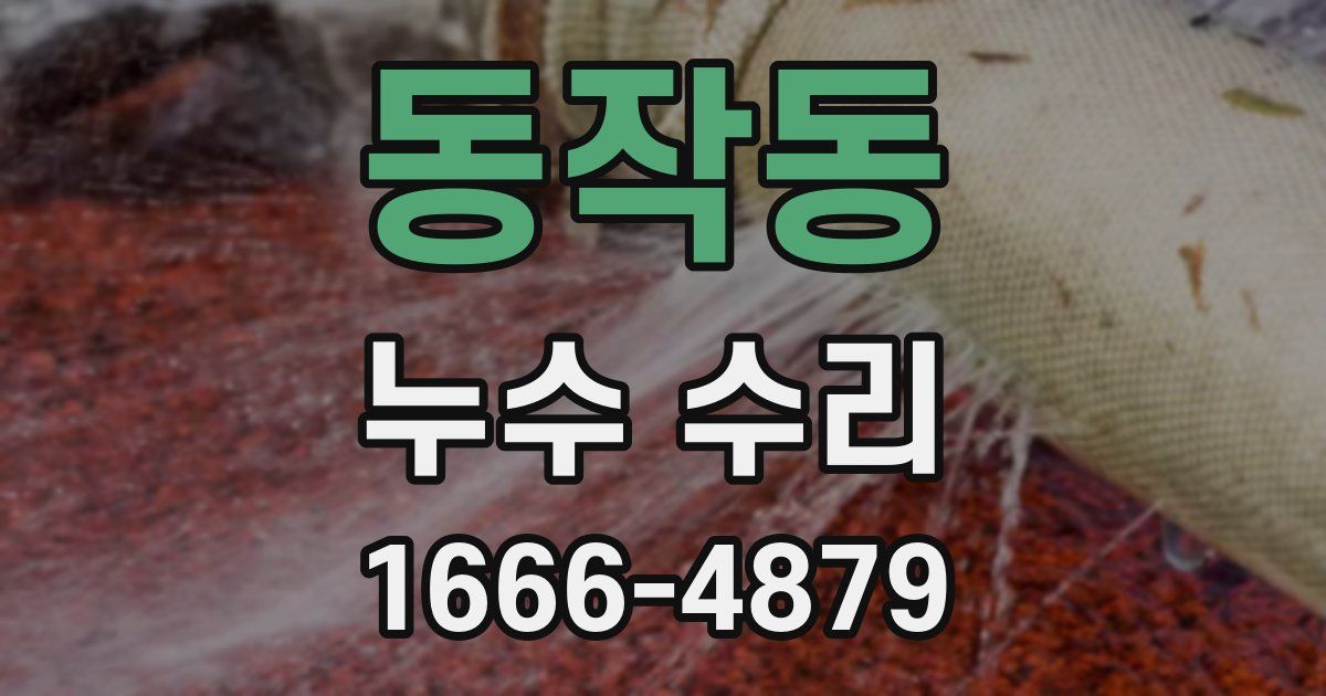 동작동 누수 수리