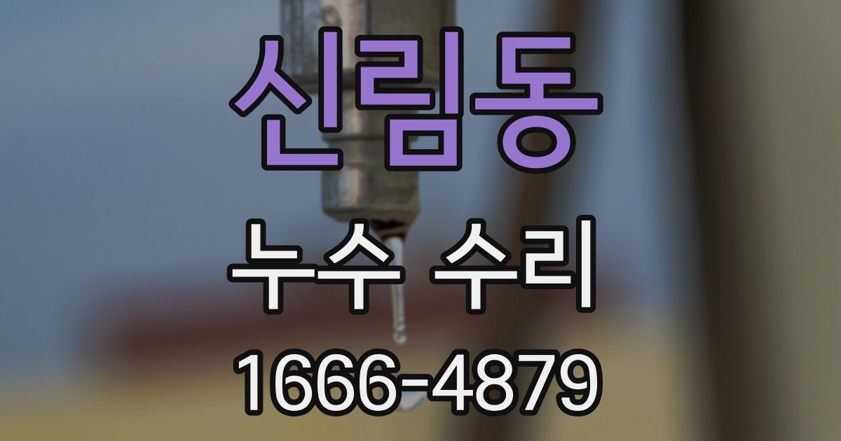신림동 누수 수리