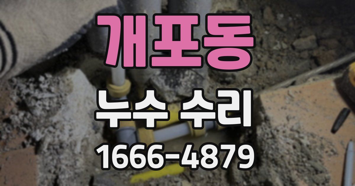 개포동 누수 수리