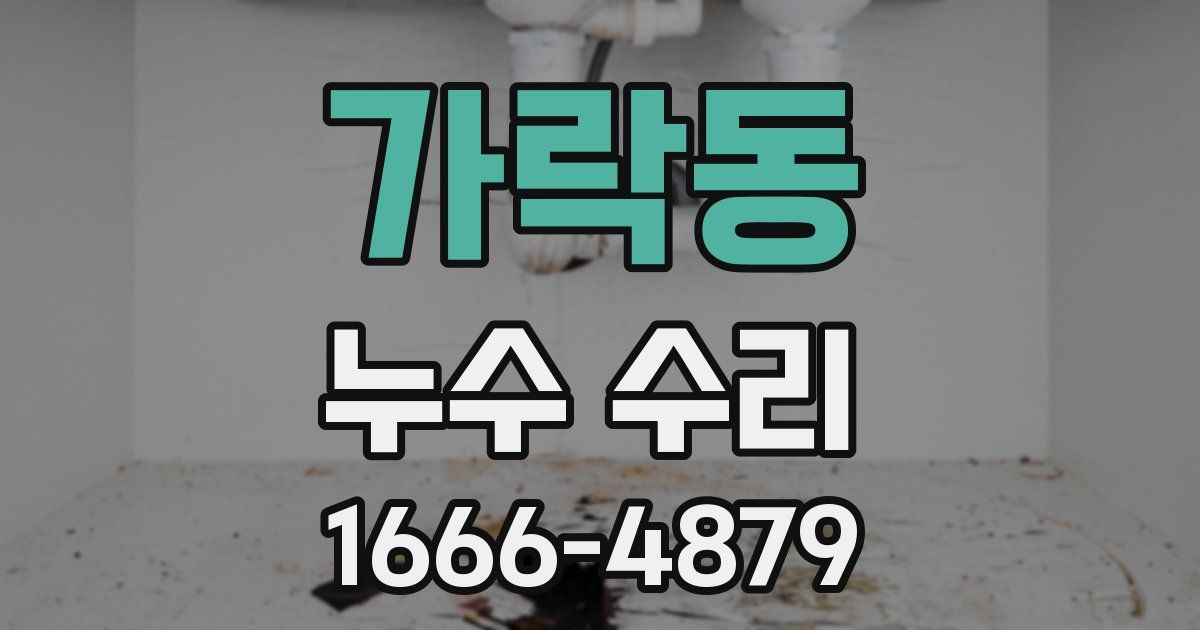 가락동 누수 수리