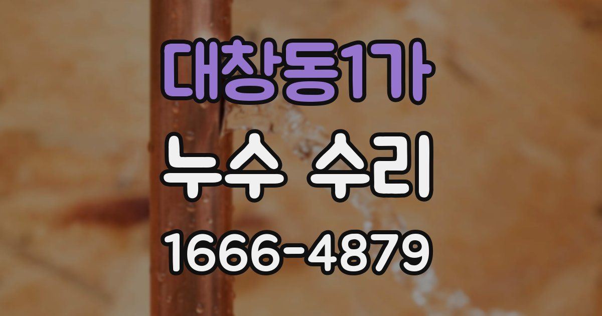 대창동1가 누수 수리
