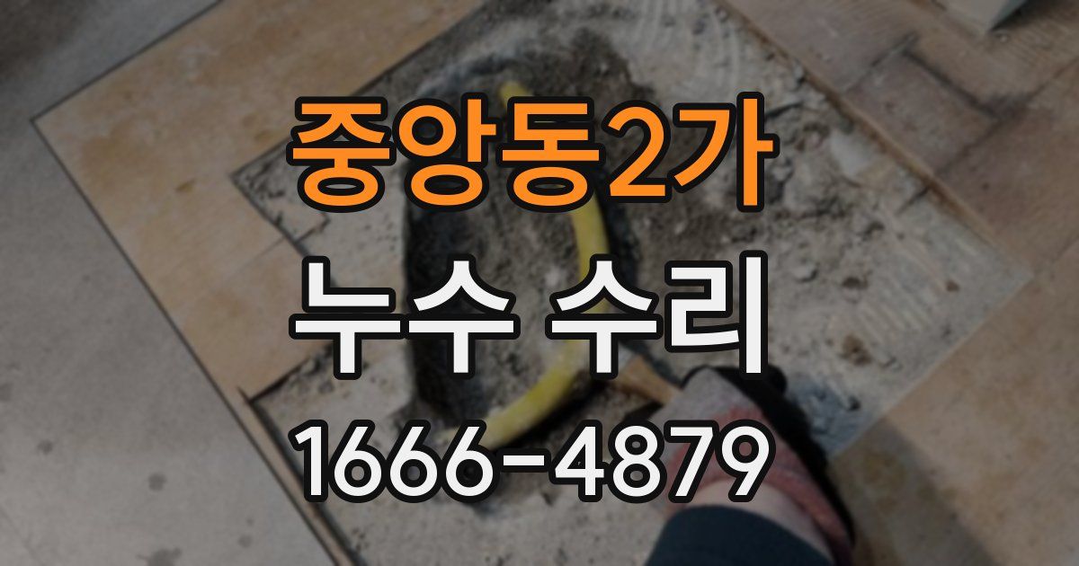 중앙동2가 누수 수리