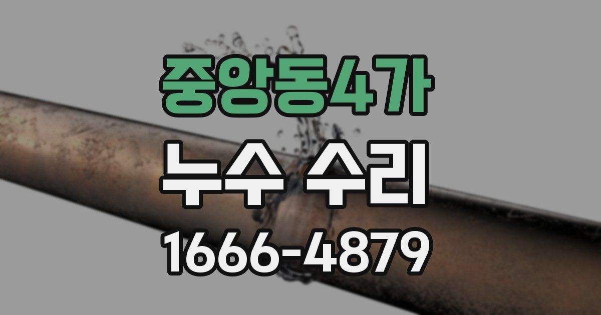 중앙동4가 누수 수리