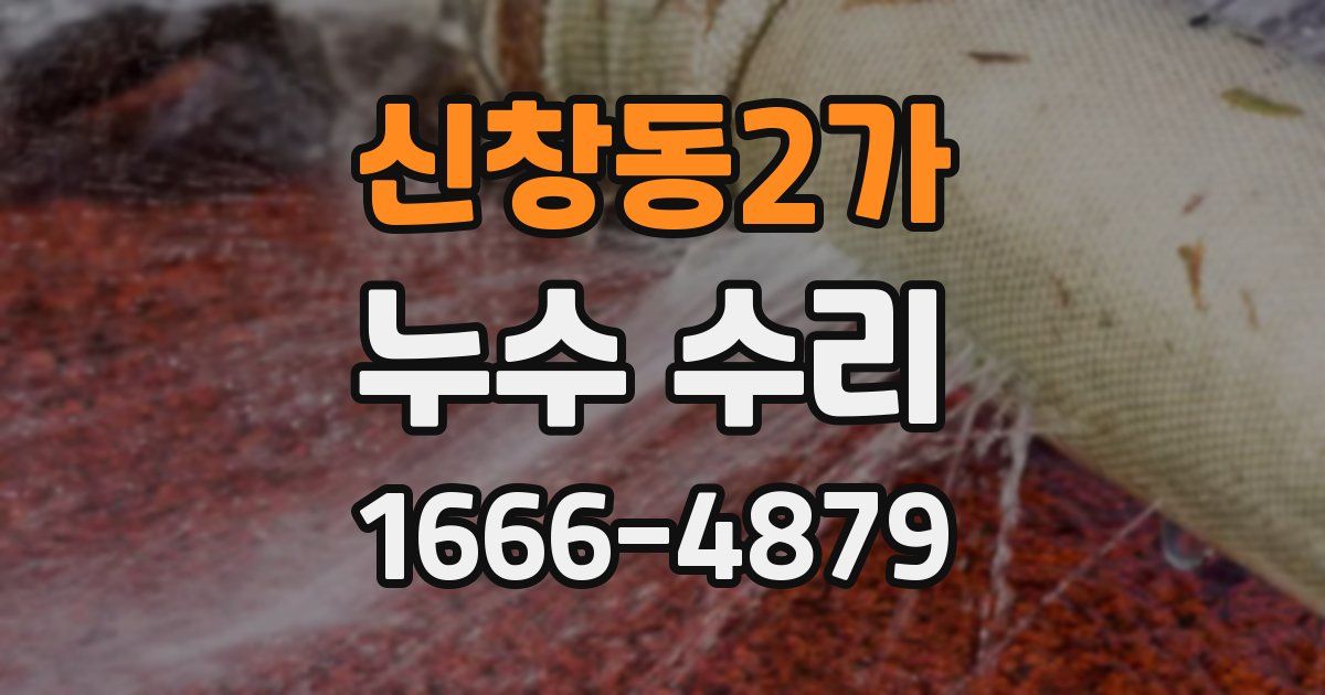 신창동2가 누수 수리