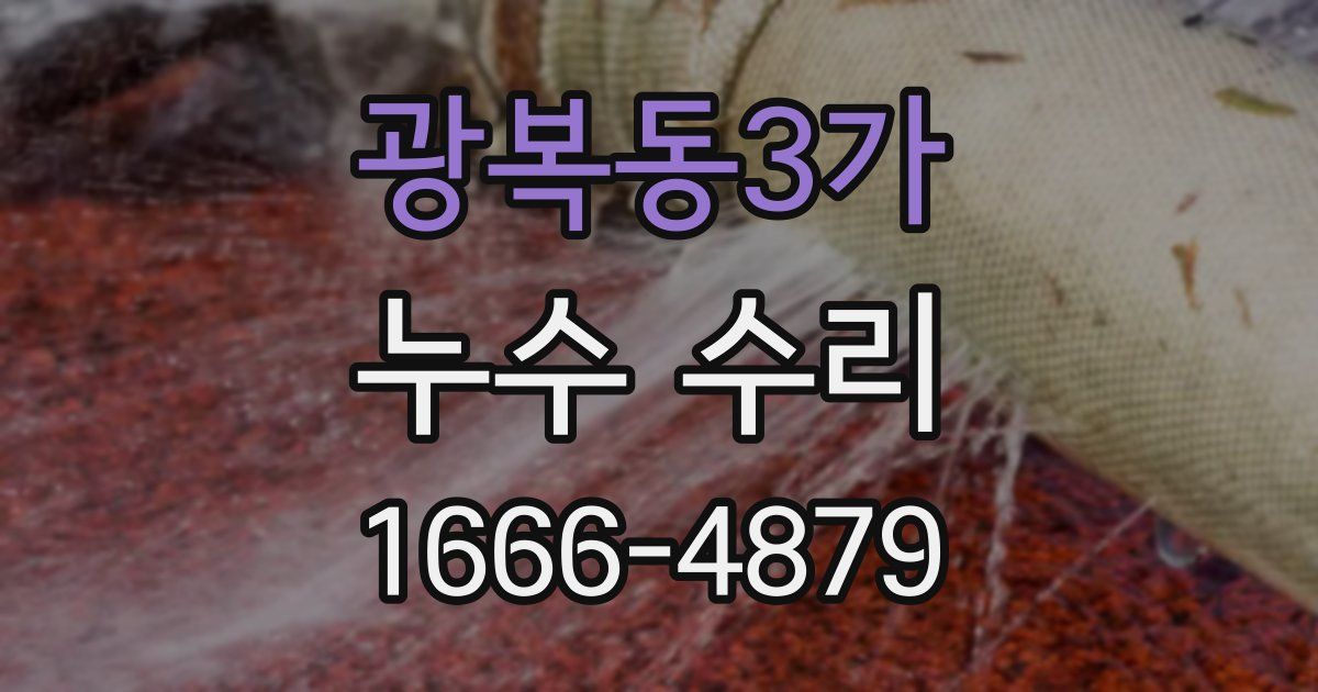 광복동3가 누수 수리