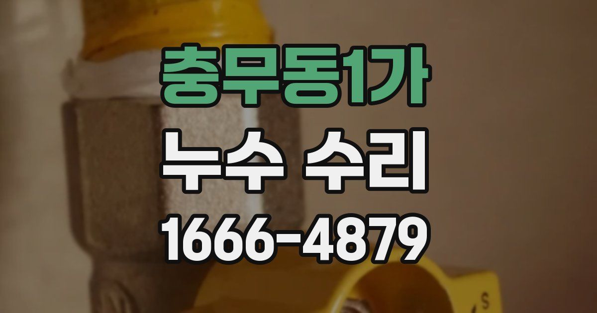 충무동1가 누수 수리